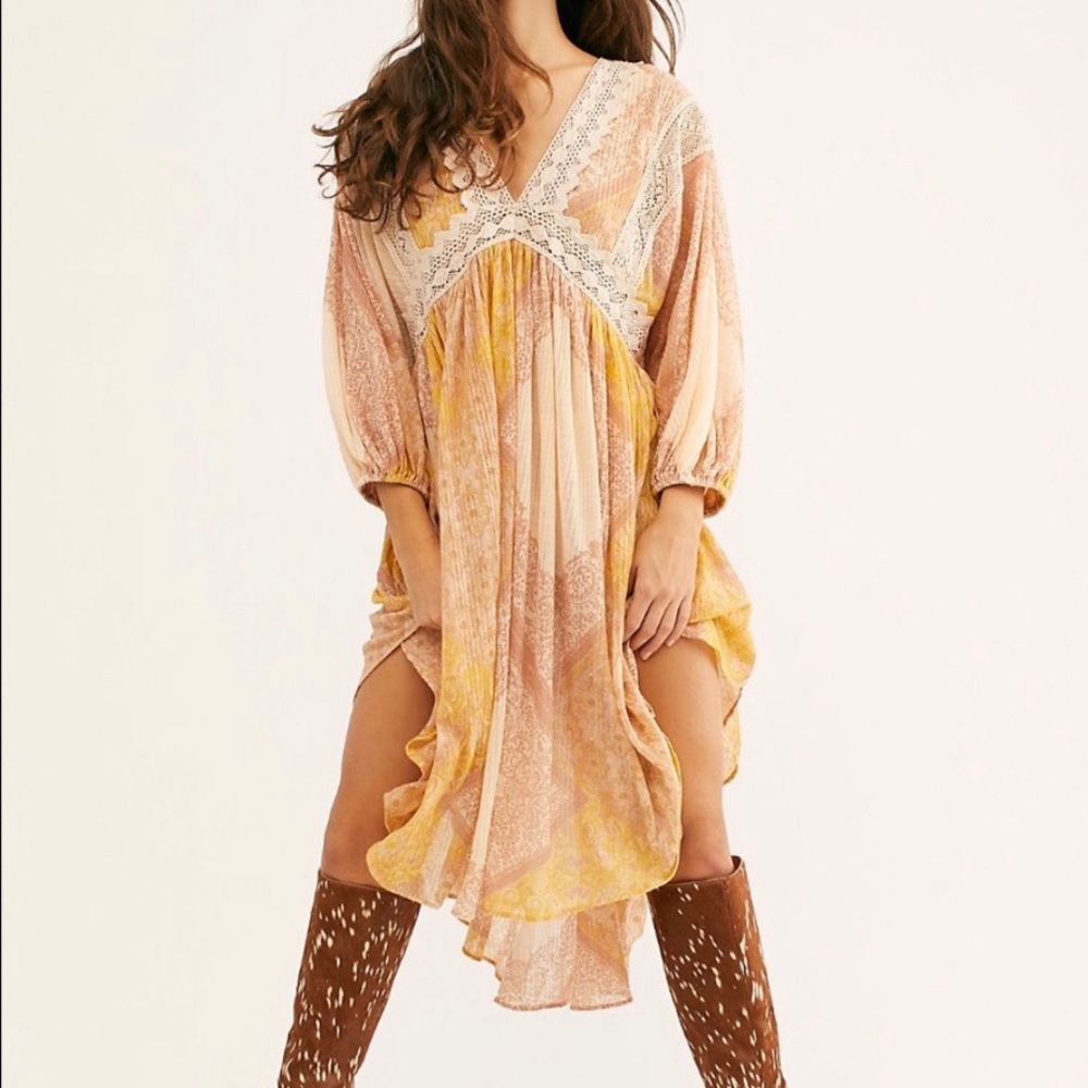 Free People Moon Child Lakeside Maxi Top ivory